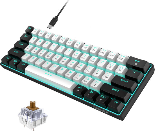 HXSJ V900 – Clavier mécanique RGB 61 touches – Switchs bleus – Design compact et durable